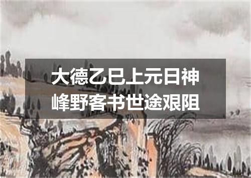 大德乙巳上元日神峰野客书世途艰阻