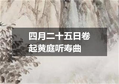四月二十五日卷起黄庭听寿曲