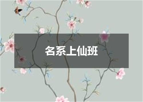 名系上仙班