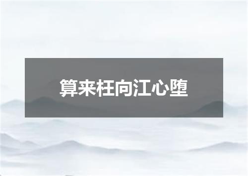 算来枉向江心堕