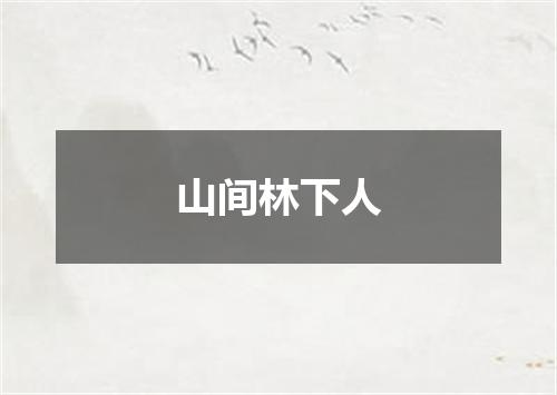山间林下人