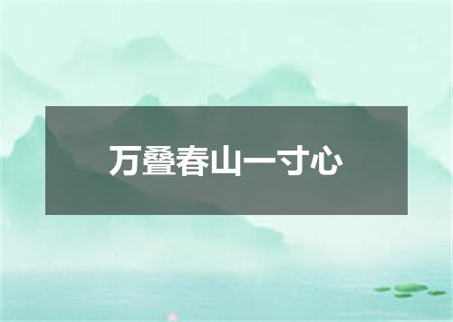 万叠春山一寸心