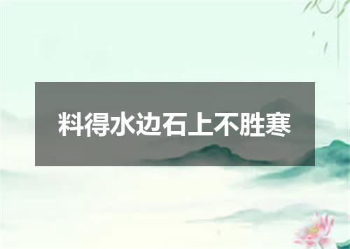 料得水边石上不胜寒