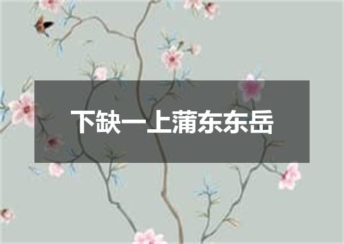 下缺一上蒲东东岳