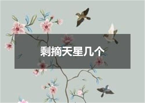 剩摘天星几个