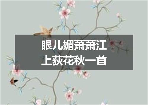 眼儿媚萧萧江上荻花秋一首