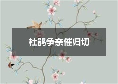 杜鹃争奈催归切