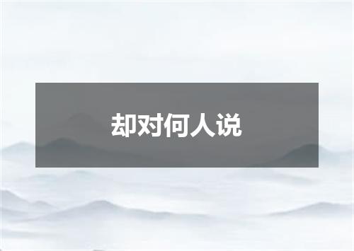 却对何人说