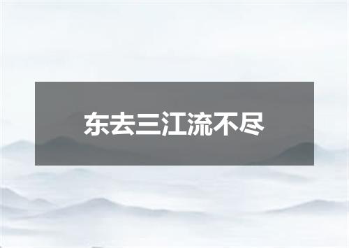 东去三江流不尽