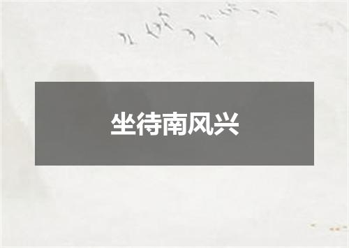 坐待南风兴