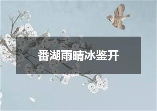 番湖雨晴冰鉴开