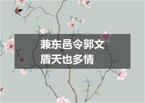 兼东邑令郭文盾天也多情