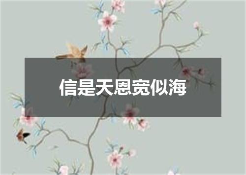信是天恩宽似海