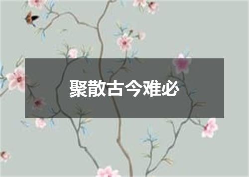 聚散古今难必