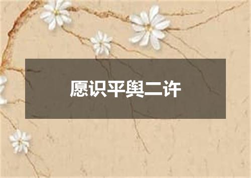 愿识平舆二许