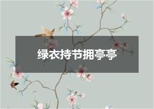 绿衣持节拥亭亭