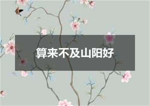 算来不及山阳好