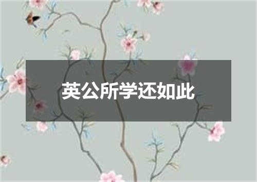 英公所学还如此