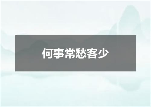 何事常愁客少