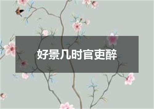 好景几时官吏醉