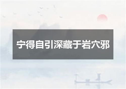 宁得自引深藏于岩穴邪