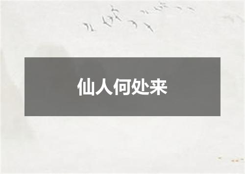 仙人何处来