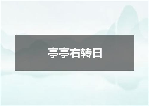 亭亭右转日
