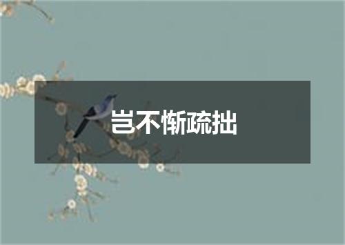 岂不惭疏拙