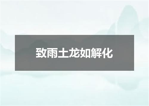 致雨土龙如解化