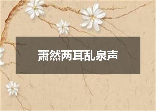 萧然两耳乱泉声