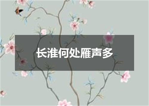 长淮何处雁声多
