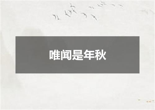 唯闻是年秋