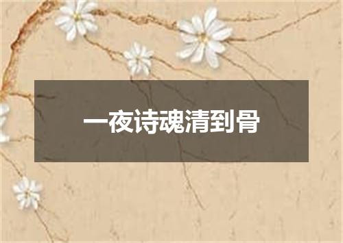 一夜诗魂清到骨