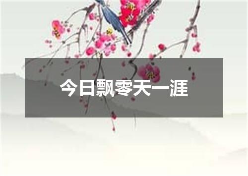 今日飘零天一涯