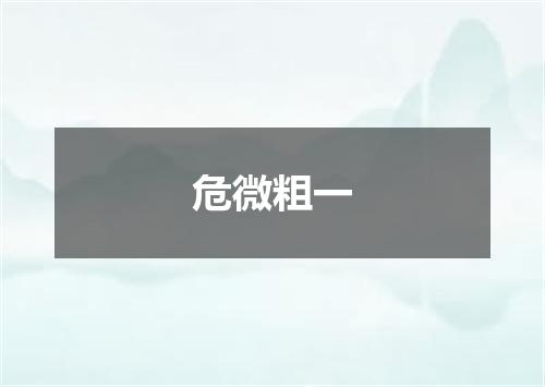 危微粗一