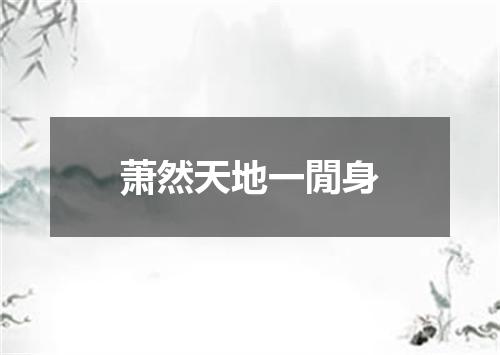 萧然天地一閒身