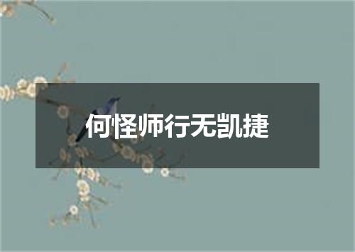何怪师行无凯捷