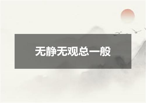 无静无观总一般
