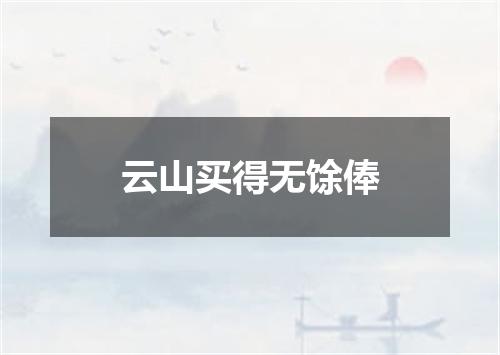 云山买得无馀俸