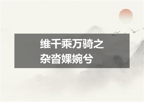 维千乘万骑之杂沓婐婉兮