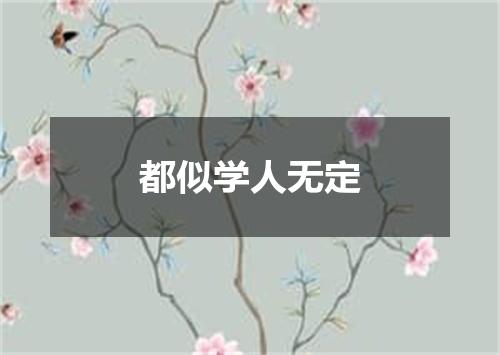 都似学人无定