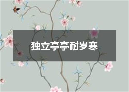 独立亭亭耐岁寒