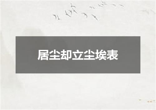 居尘却立尘埃表