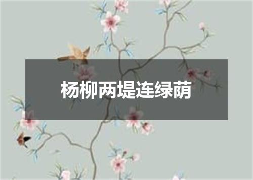 杨柳两堤连绿荫