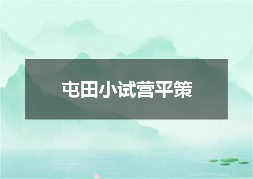 屯田小试营平策