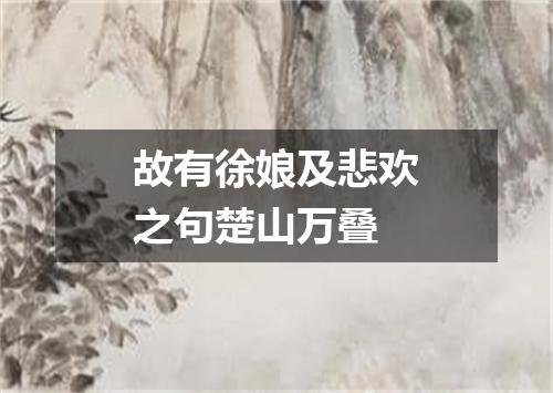 故有徐娘及悲欢之句楚山万叠