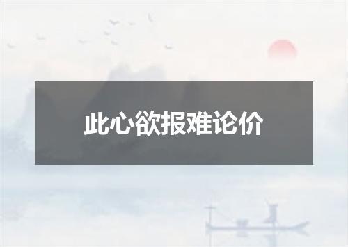 此心欲报难论价