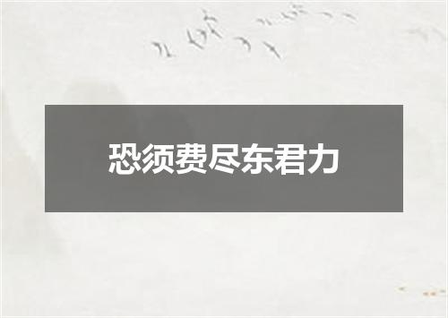 恐须费尽东君力