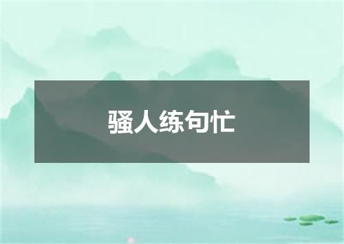 骚人练句忙