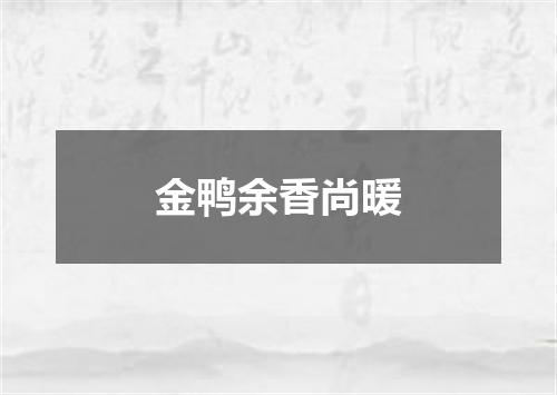 金鸭余香尚暖